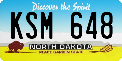 ND license plate KSM648