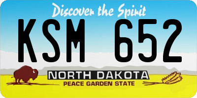 ND license plate KSM652