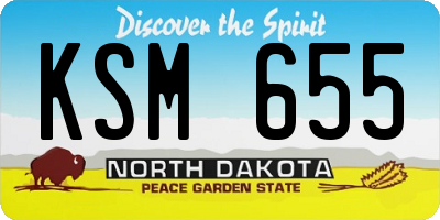 ND license plate KSM655