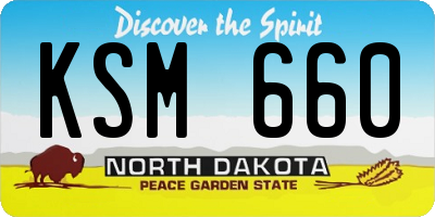 ND license plate KSM660