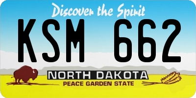 ND license plate KSM662