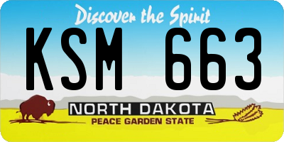 ND license plate KSM663