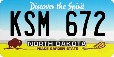 ND license plate KSM672