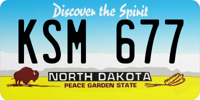 ND license plate KSM677