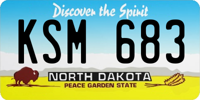 ND license plate KSM683