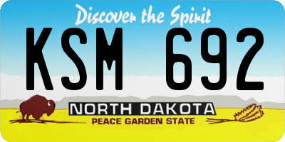 ND license plate KSM692