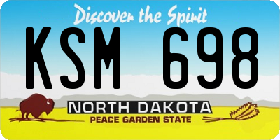 ND license plate KSM698