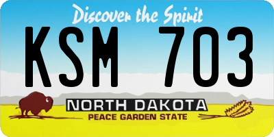 ND license plate KSM703