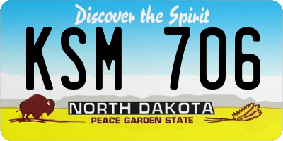 ND license plate KSM706
