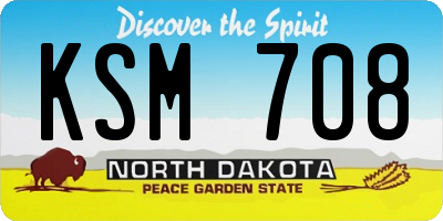 ND license plate KSM708