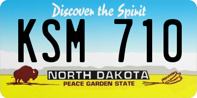 ND license plate KSM710