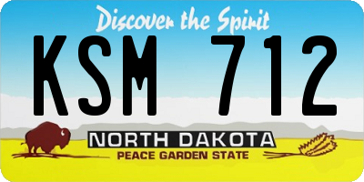 ND license plate KSM712