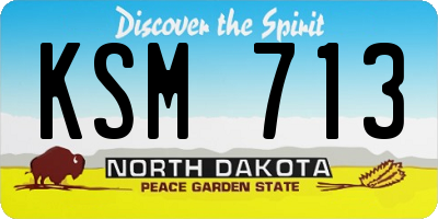 ND license plate KSM713