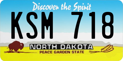ND license plate KSM718