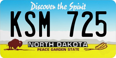 ND license plate KSM725