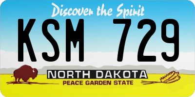 ND license plate KSM729
