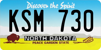 ND license plate KSM730