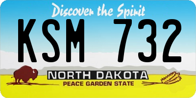 ND license plate KSM732
