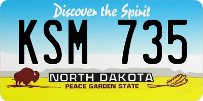 ND license plate KSM735