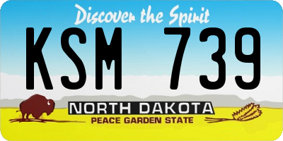 ND license plate KSM739