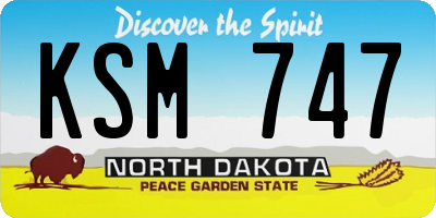 ND license plate KSM747