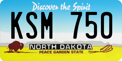 ND license plate KSM750