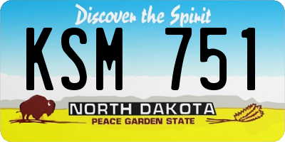 ND license plate KSM751
