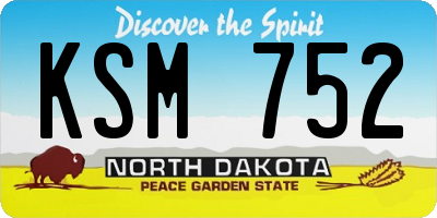 ND license plate KSM752