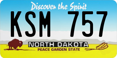 ND license plate KSM757