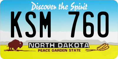 ND license plate KSM760