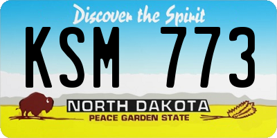 ND license plate KSM773