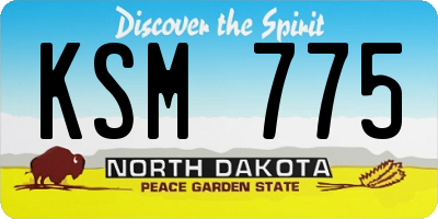 ND license plate KSM775