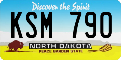 ND license plate KSM790
