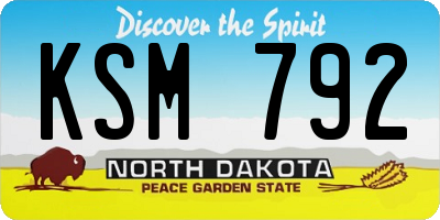 ND license plate KSM792