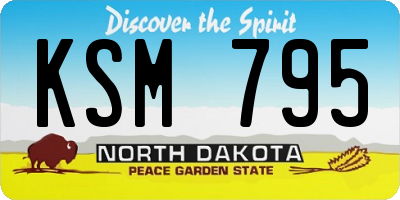 ND license plate KSM795