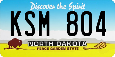 ND license plate KSM804