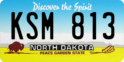 ND license plate KSM813