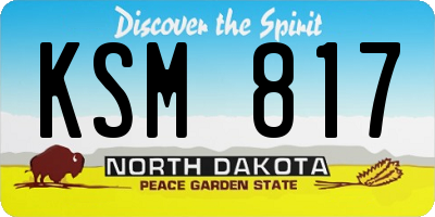 ND license plate KSM817