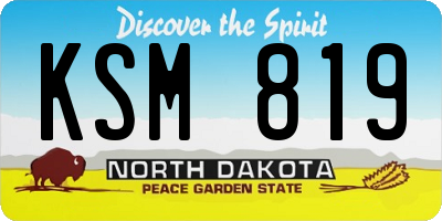 ND license plate KSM819