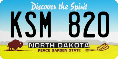 ND license plate KSM820