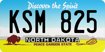 ND license plate KSM825