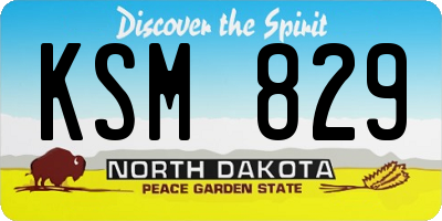 ND license plate KSM829