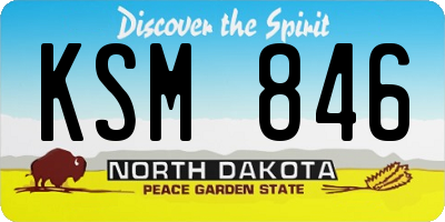 ND license plate KSM846