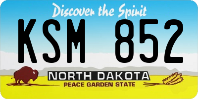 ND license plate KSM852