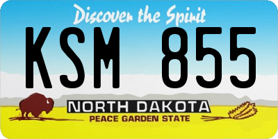 ND license plate KSM855