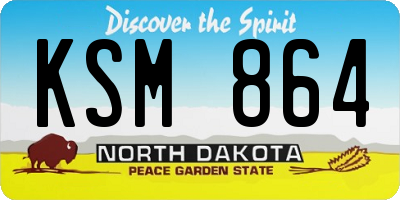 ND license plate KSM864