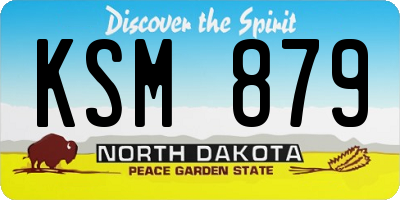 ND license plate KSM879