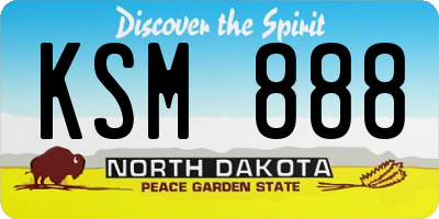 ND license plate KSM888