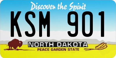 ND license plate KSM901