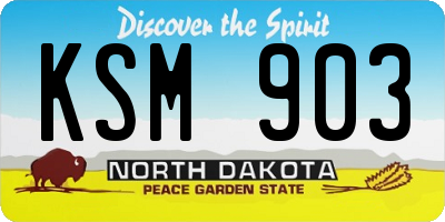 ND license plate KSM903